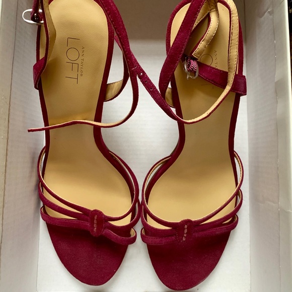 LOFT Shoes - Size 7 Loft Berry Color Ankle Strap Mid Heel
